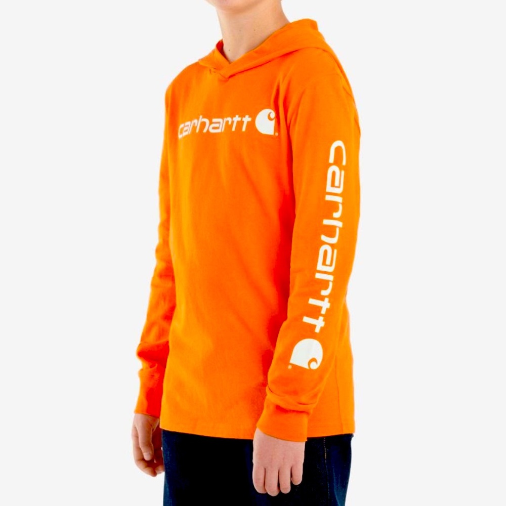Carhartt long sleeve boys hooded shirt Sz M - Picture 1 of 9